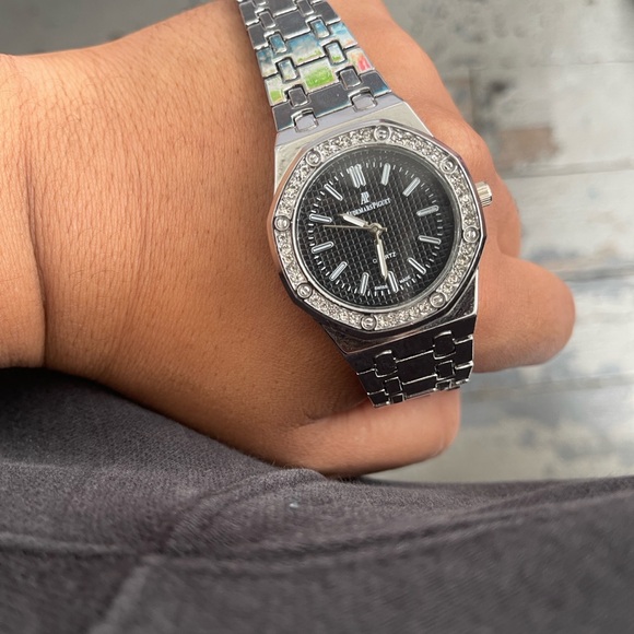 Audemars Piguet Silver and Black Men's Watch